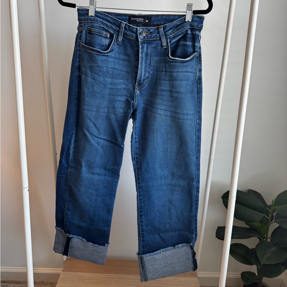 Just Black Denim - Wide Leg With Big Cuff - Size 28